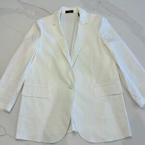 Theory single breast relaxed Good Linen Blazer in White